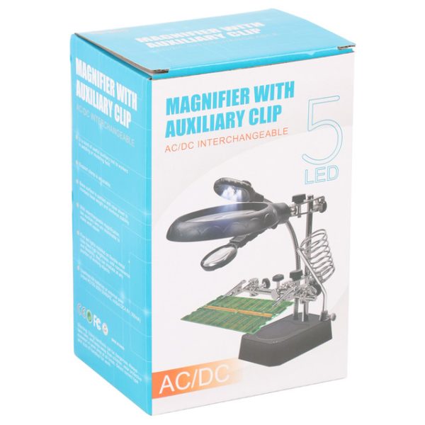 Helping Hand Magnifier 5-LED Light with Soldering Stand TE-800 (High Quality) - Image 2