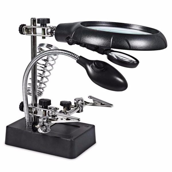 Helping Hand Magnifier 5-LED Light with Soldering Stand TE-800 (High Quality)